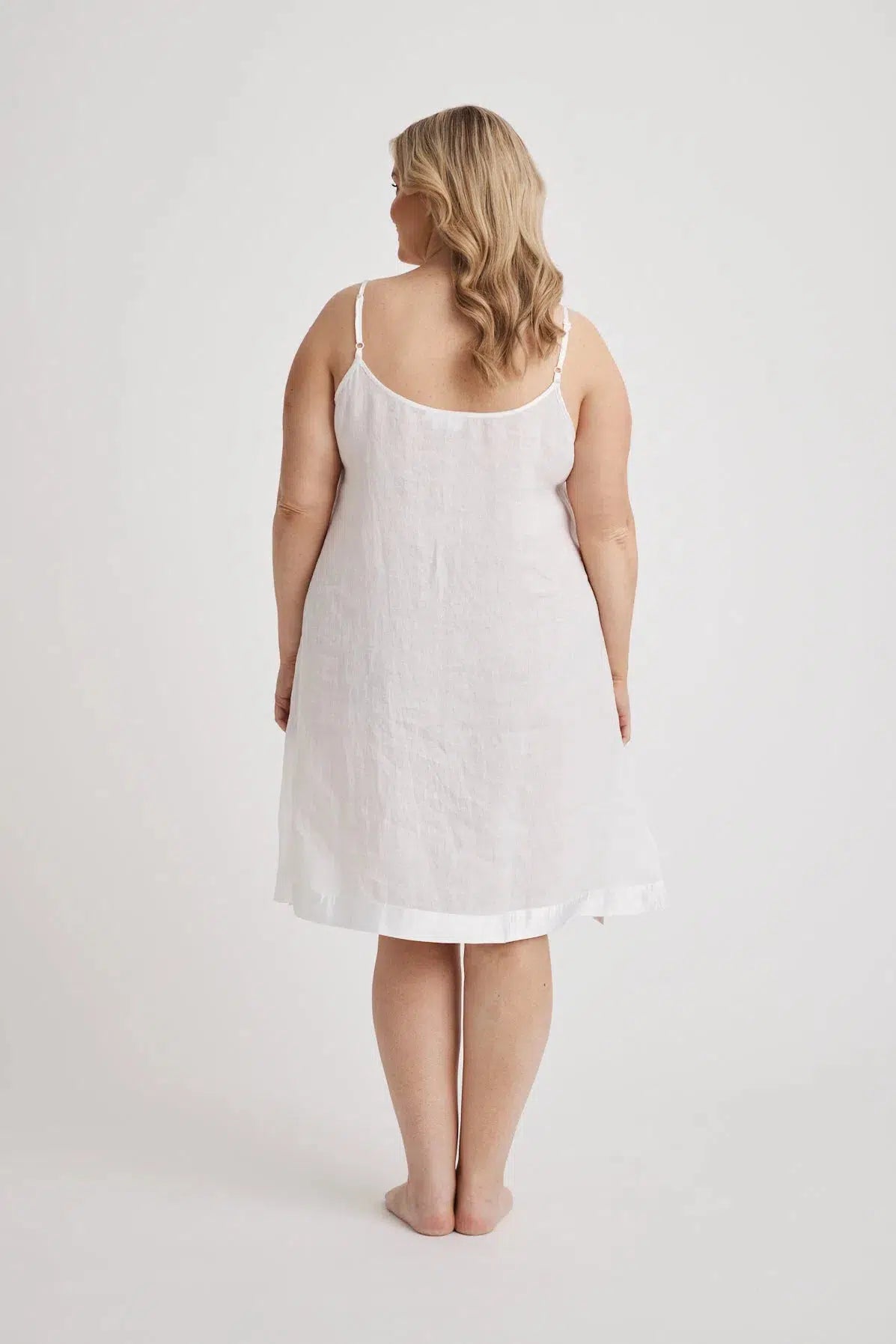 Renae - Slip Nightdress - Short - White-Slip Nightdress | XS- | Hank & Hera
