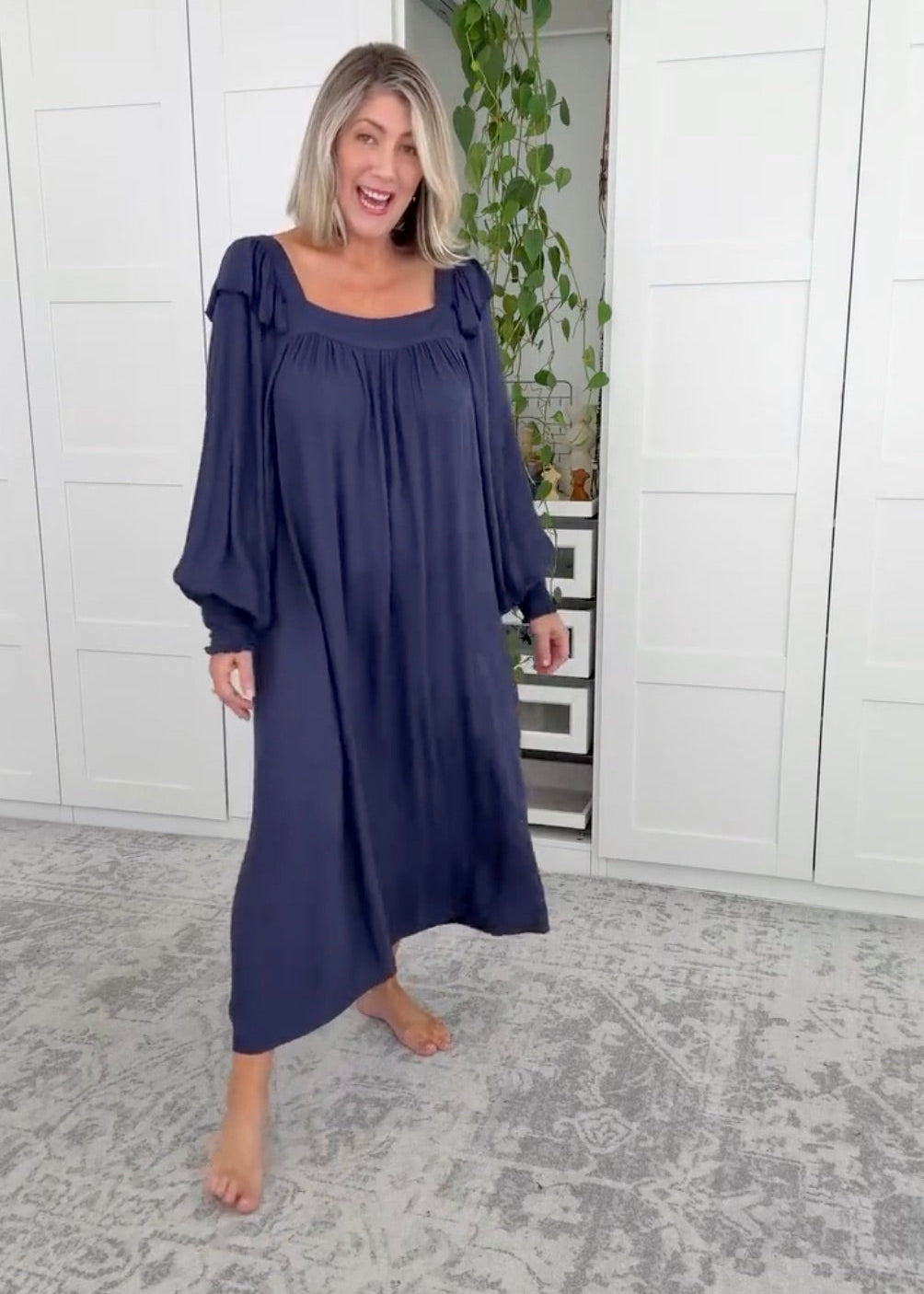 Winter Polly - Nightgown - Long - Navy