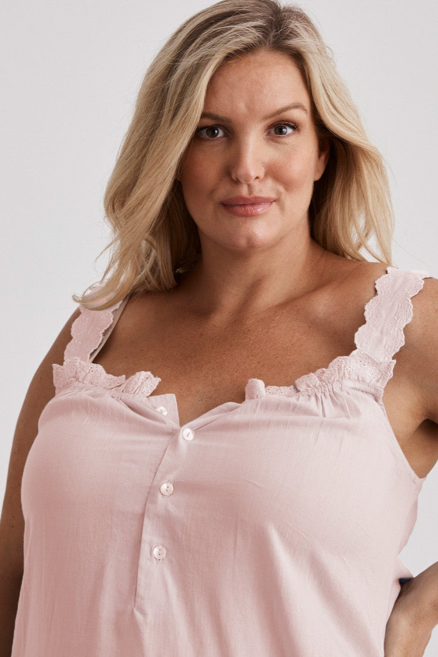 Introducing the Lauren Nightgown in Pale Pink