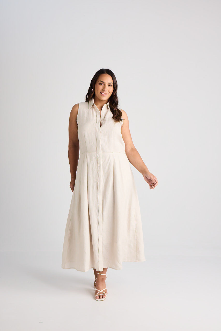 Lilli - Dress - Long - Oatmeal - Linen