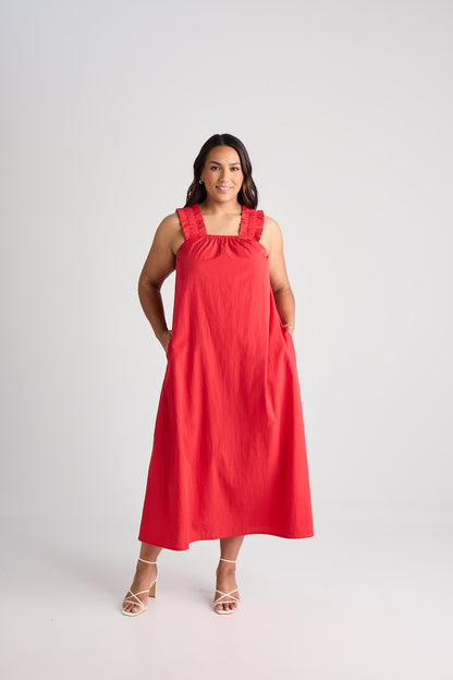 Laura - Dress - Long - Red