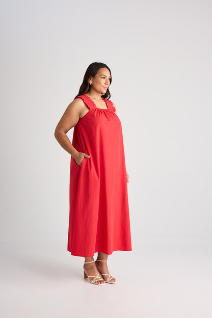 Laura - Dress - Long - Red