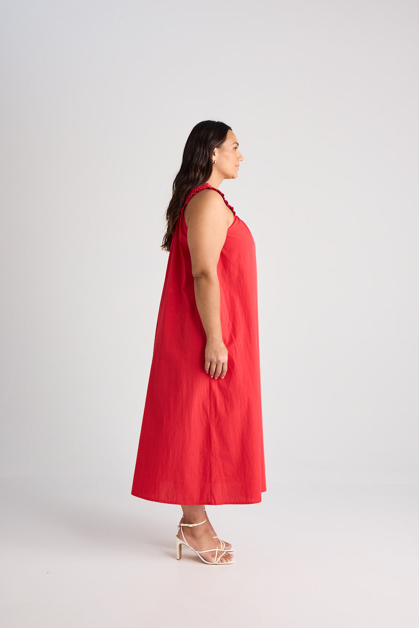 Laura - Dress - Long - Red