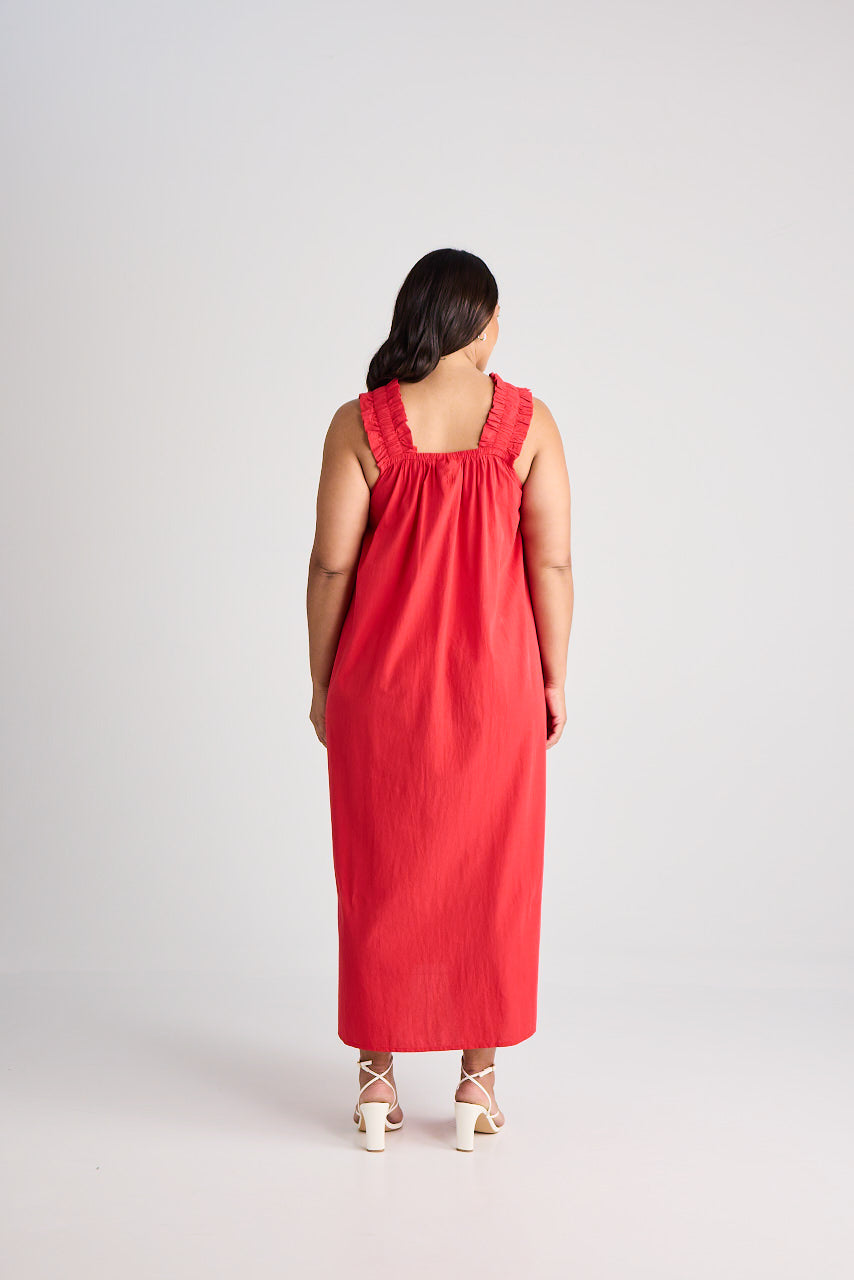 Laura - Dress - Long - Red