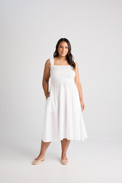 Jamie - Dress - Midi - White