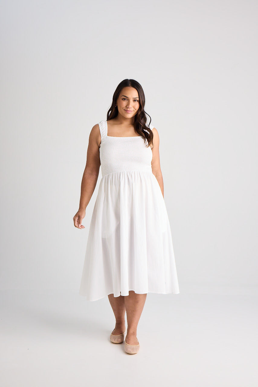 Jamie - Dress - Midi - White