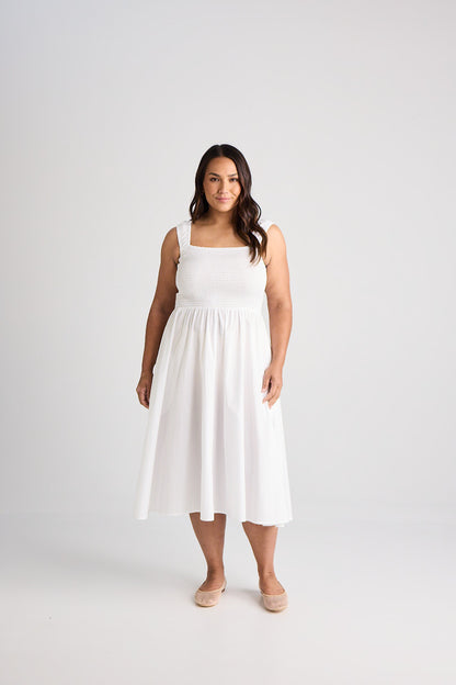 Jamie - Dress - Midi - White