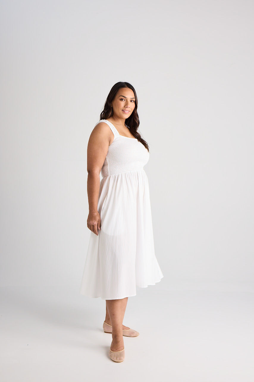 Jamie - Dress - Midi - White