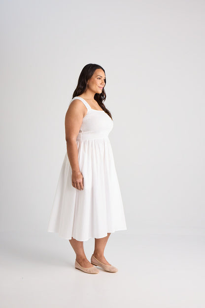 Jamie - Dress - Midi - White