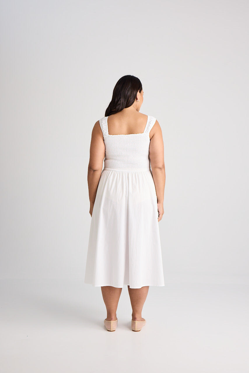 Jamie - Dress - Midi - White