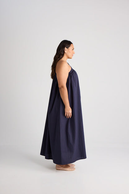 Charlize - Dress - Long - Navy