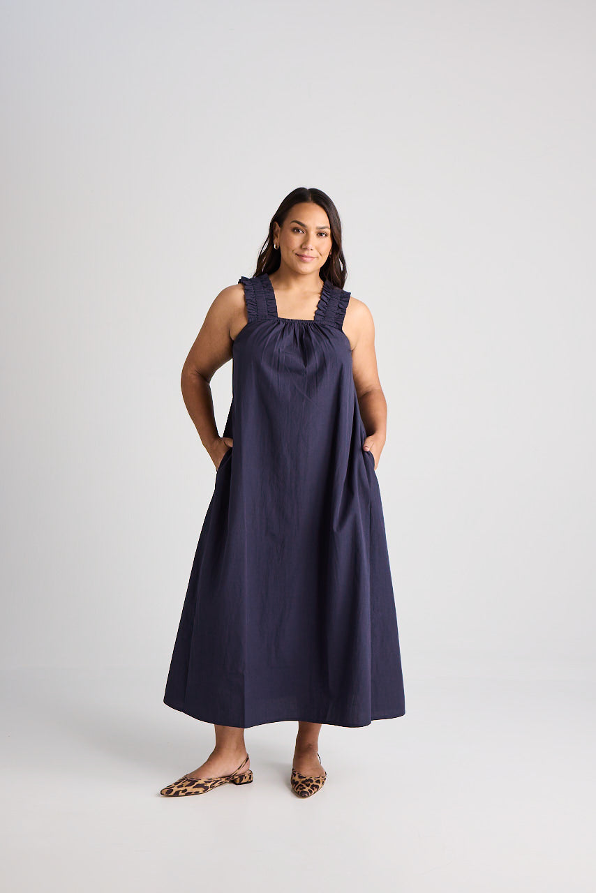 Laura - Dress - Long - Navy