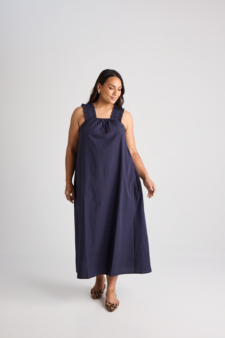 Laura - Dress - Long - Navy