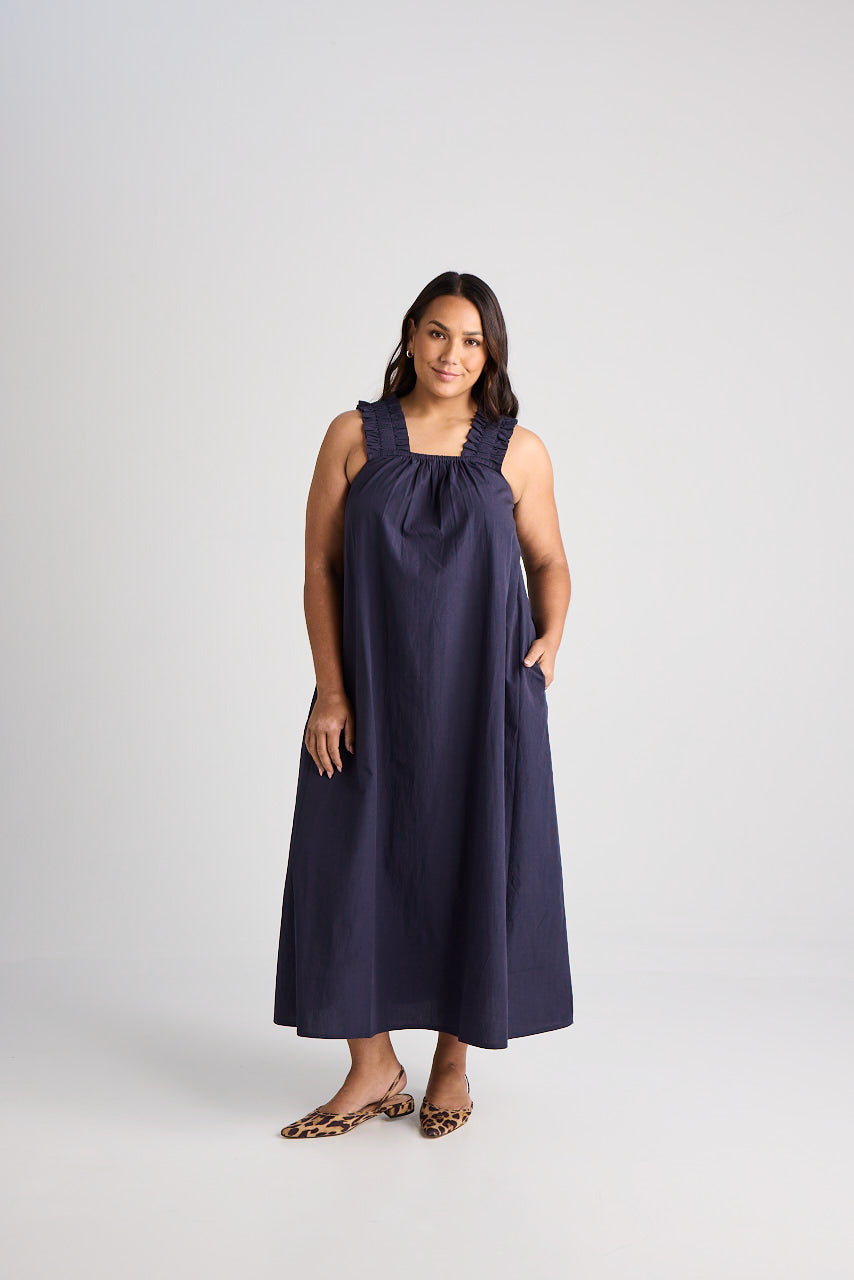 Laura - Dress - Long - Navy