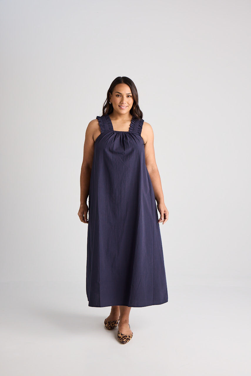 Laura - Dress - Long - Navy