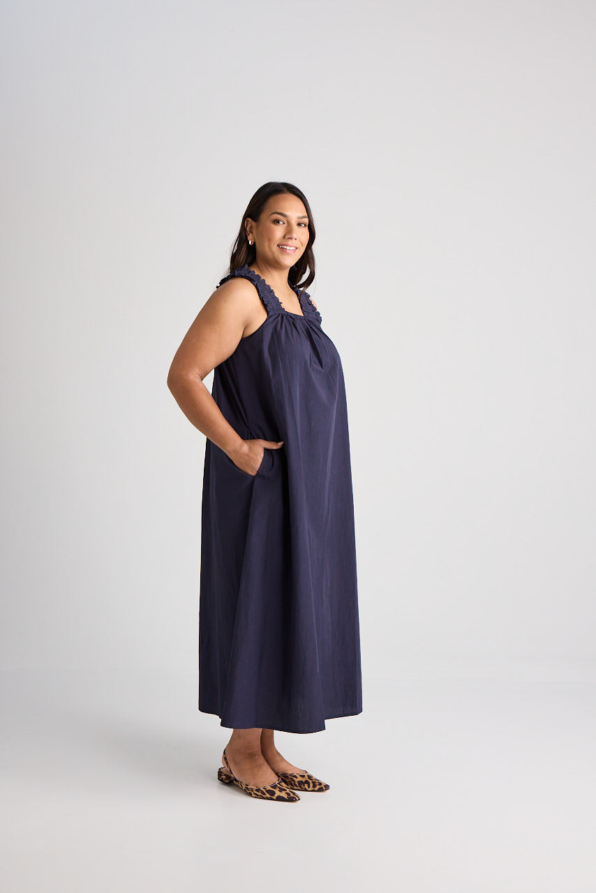 Laura - Dress - Long - Navy