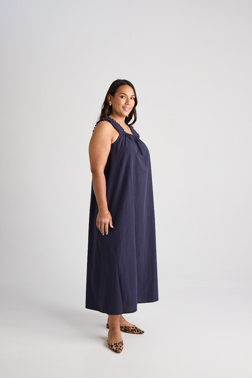 Laura - Dress - Long - Navy