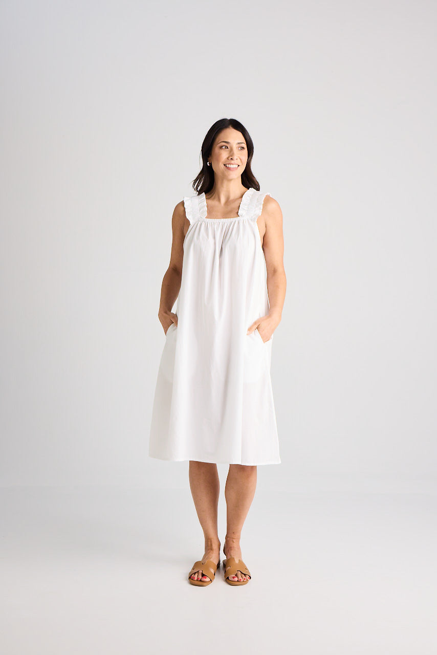 Laura - Dress - Knee-Length - White