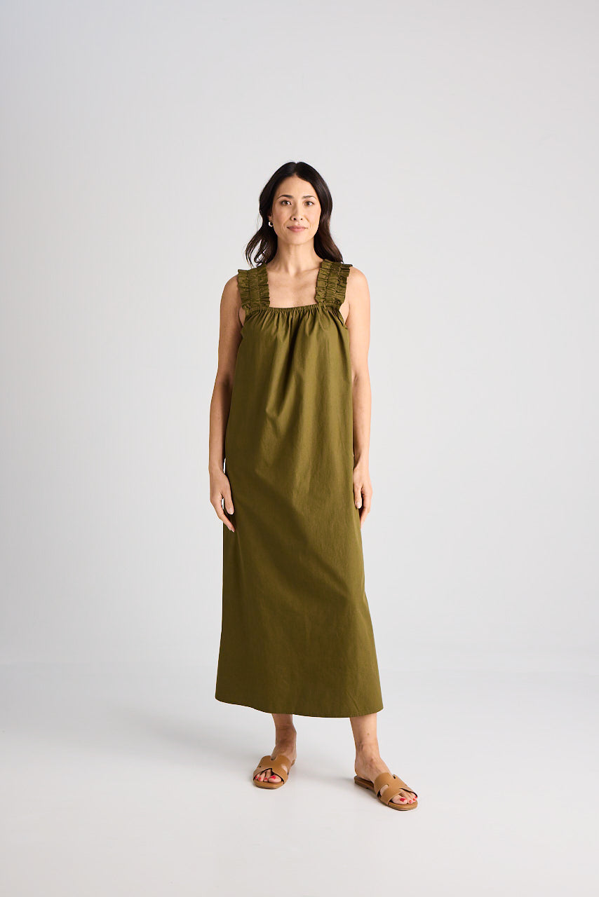 Laura - Dress - Long - Olive