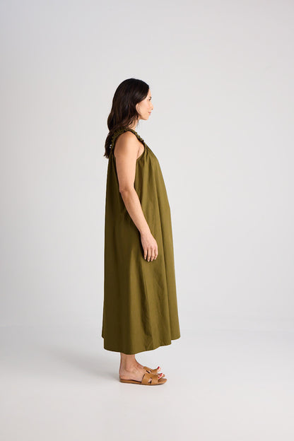 Laura - Dress - Long - Olive