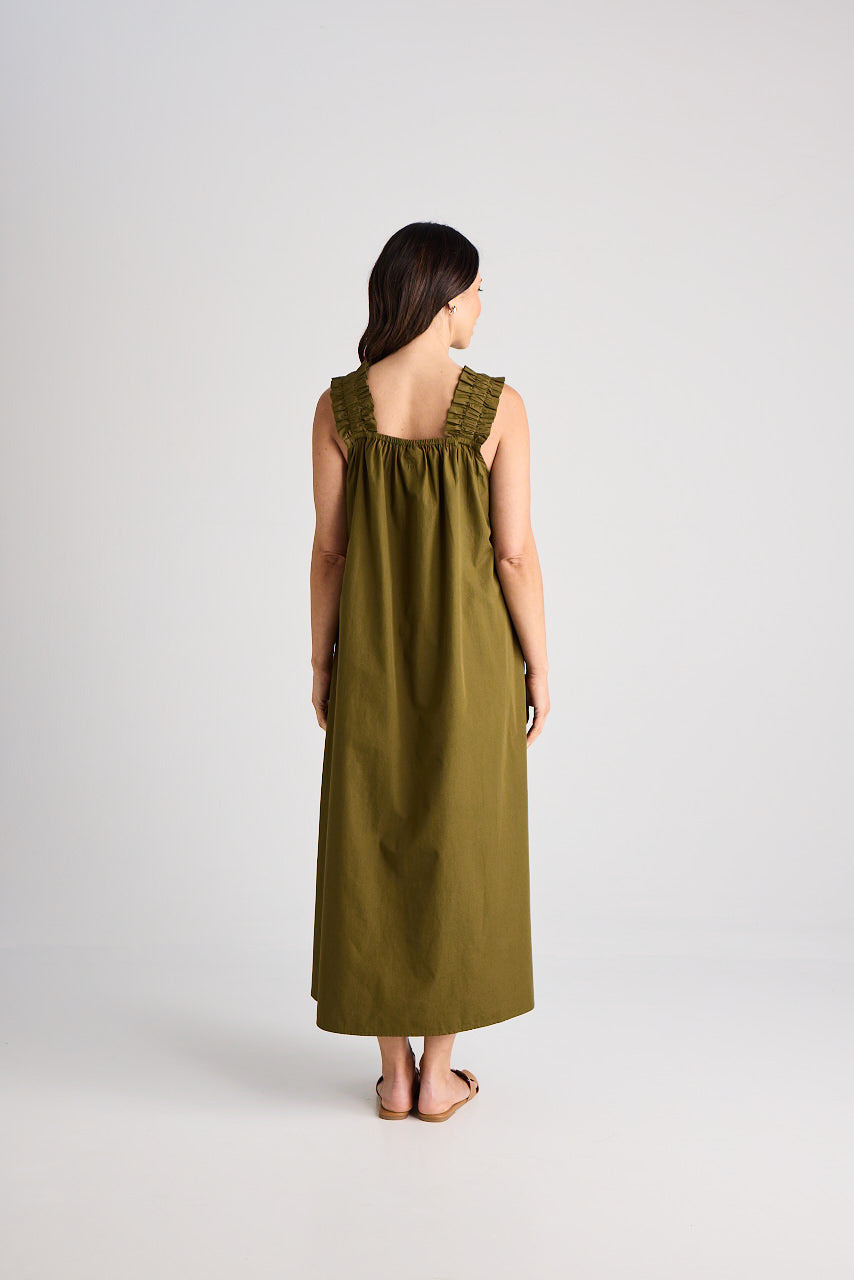 Laura - Dress - Long - Olive