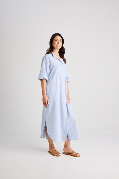 Sophie - Dress - Long - Blue &amp; White Stripe