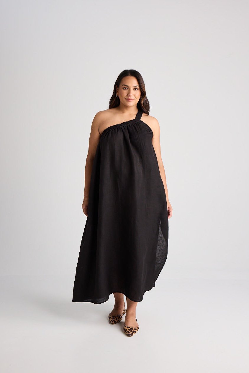 Cate - Dress - Long - Linen - Black