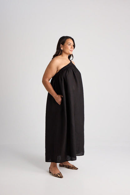 Cate - Dress - Long - Linen - Black