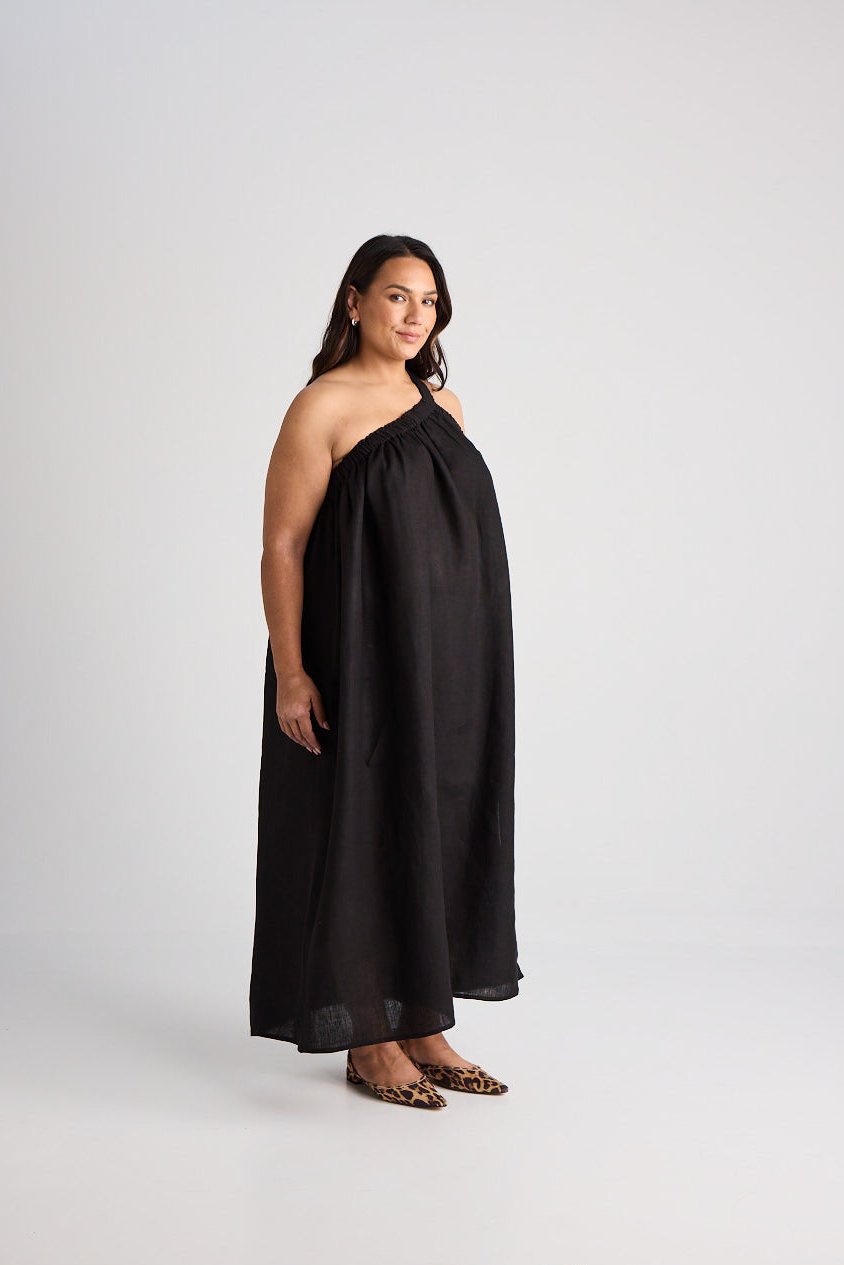 Cate - Dress - Long - Linen - Black