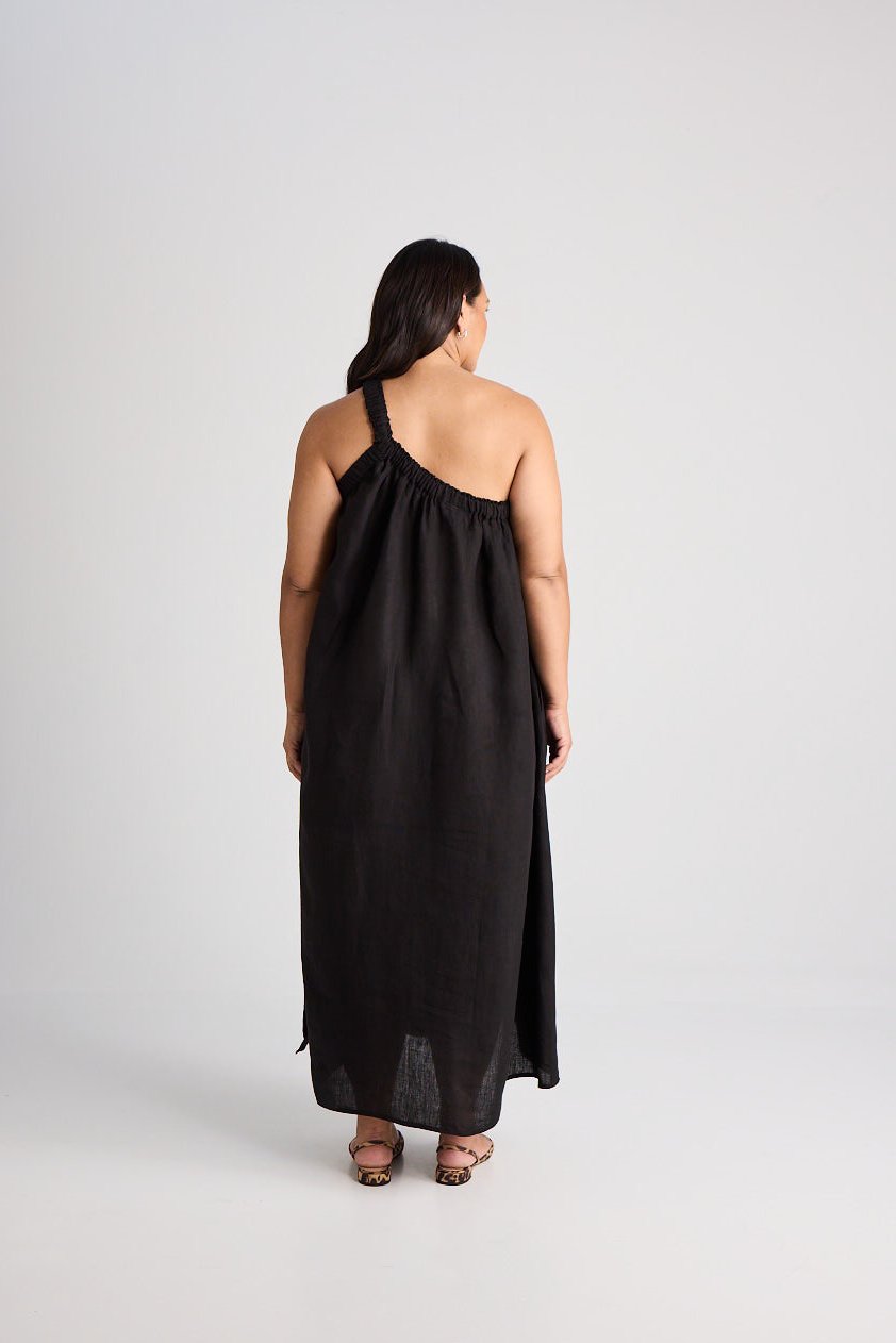 Cate - Dress - Long - Linen - Black