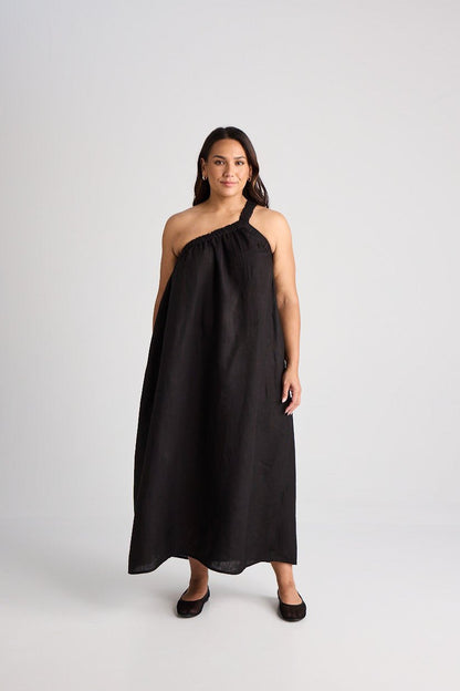 Cate - Dress - Long - Linen - Black