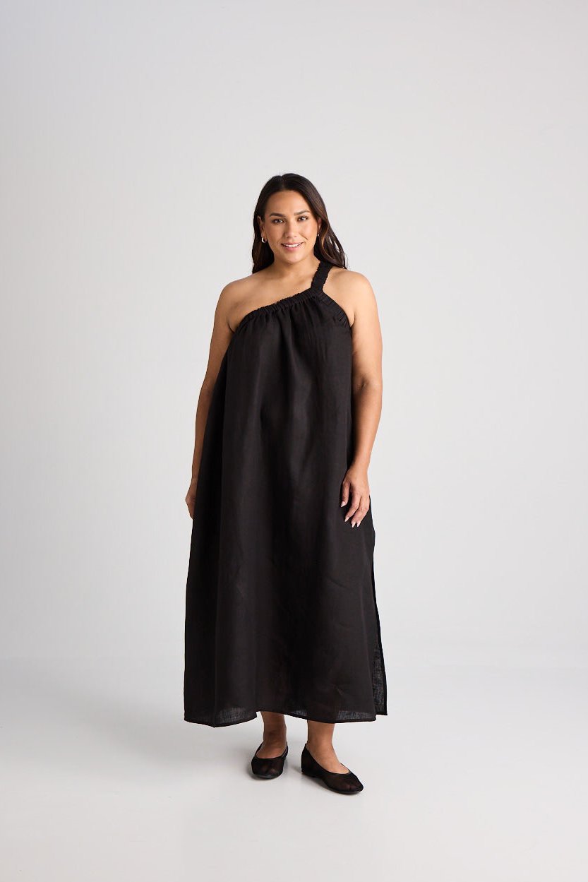 Cate - Dress - Long - Linen - Black