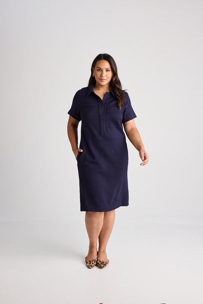 Jacqui - Dress - Knee-Length - Navy