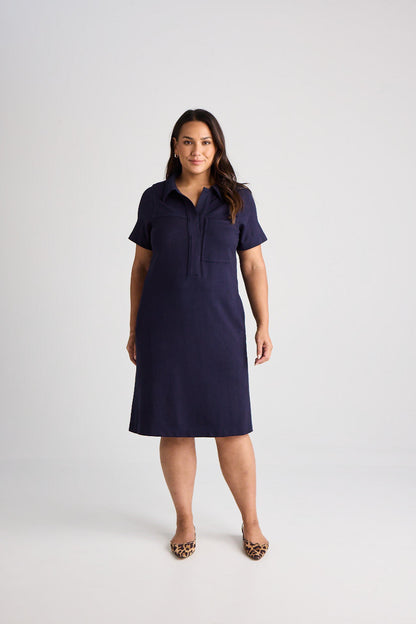 Jacqui - Dress - Knee-Length - Navy