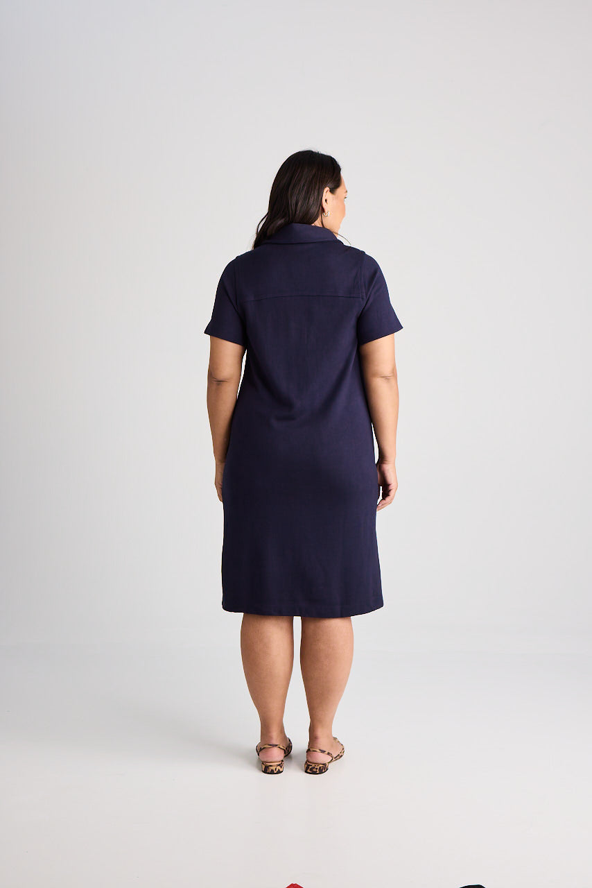 Jacqui - Dress - Knee-Length - Navy