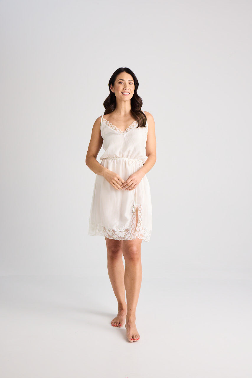 Fiona - Nightie - Short - Silk - Ivory