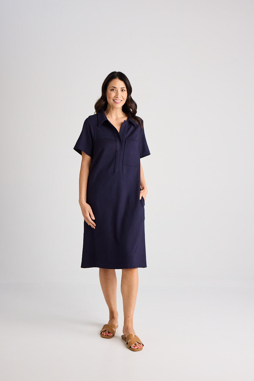 Jacqui - Dress - Knee-Length - Navy