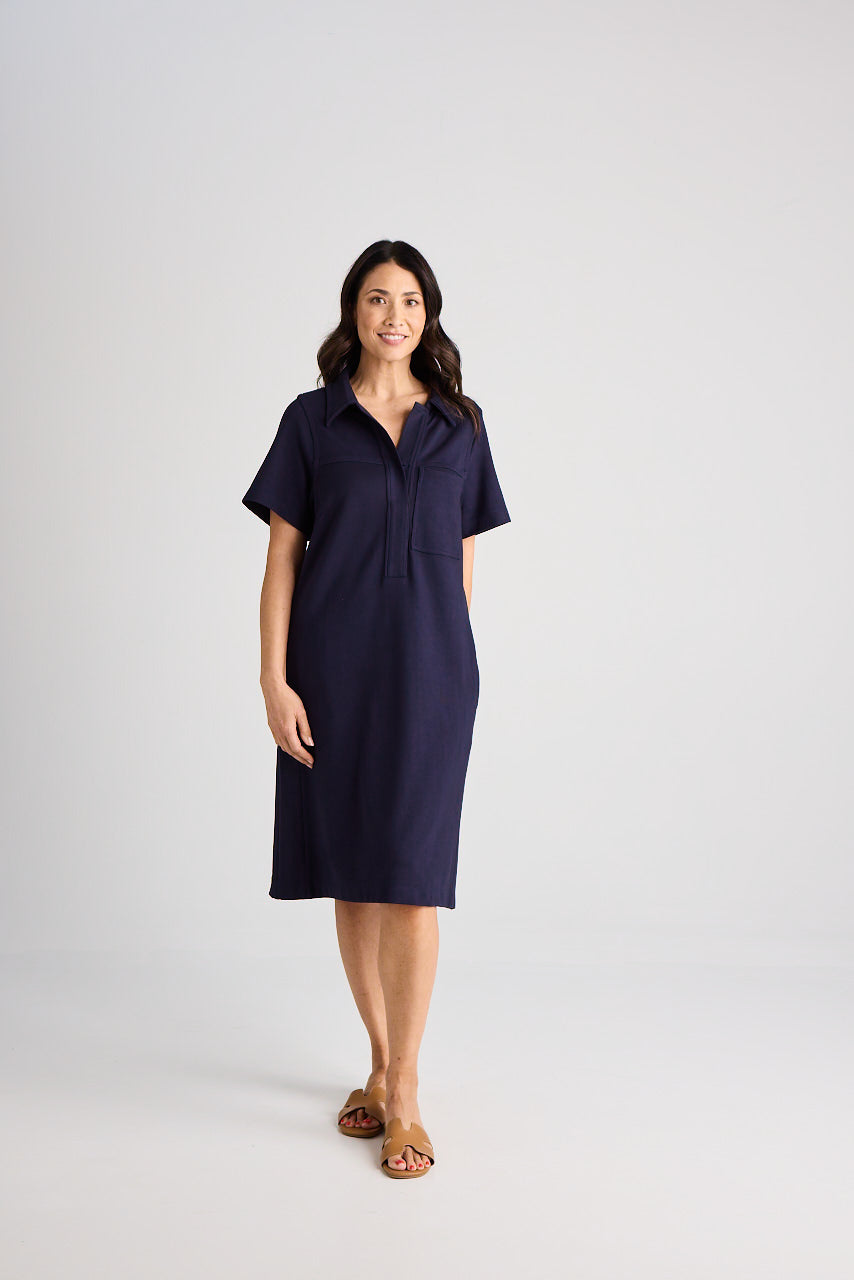 Jacqui - Dress - Knee-Length - Navy