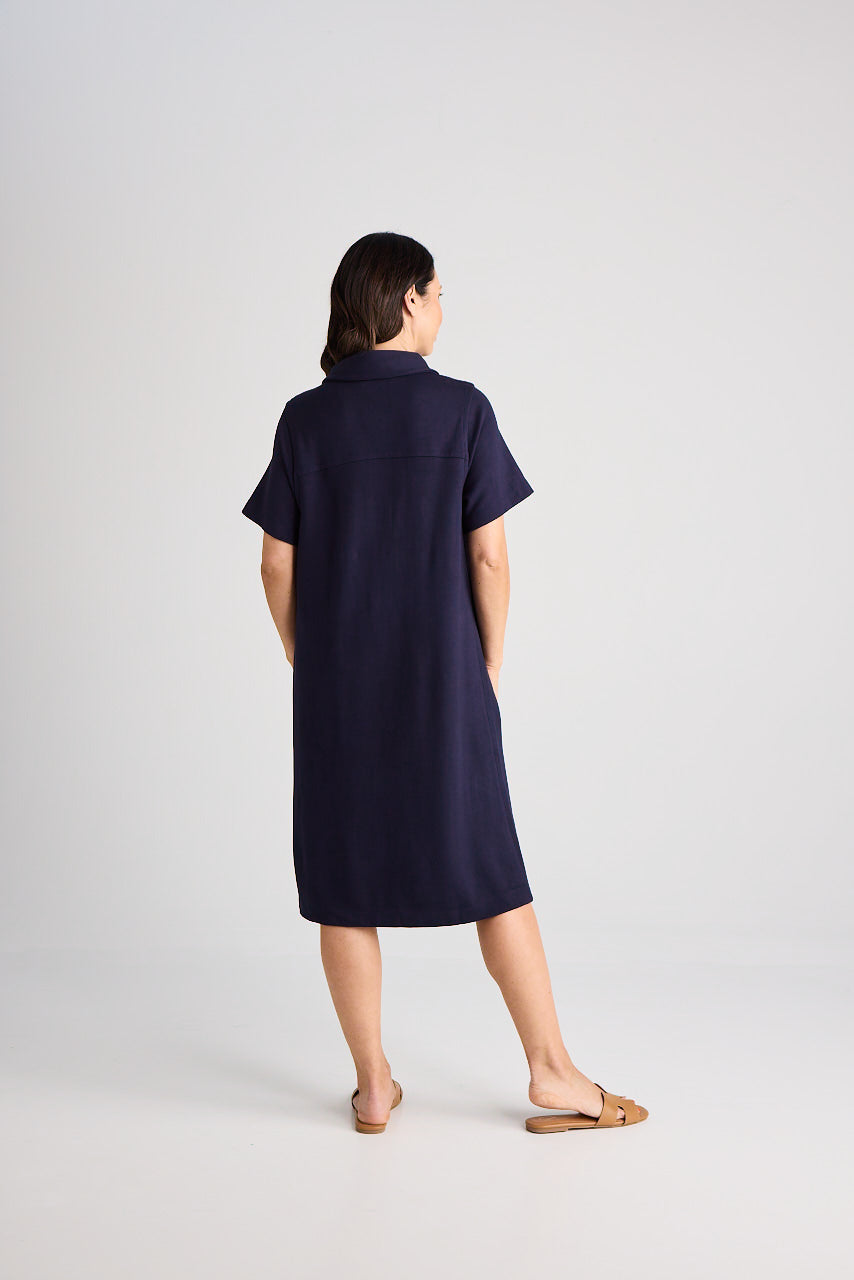 Jacqui - Dress - Knee-Length - Navy