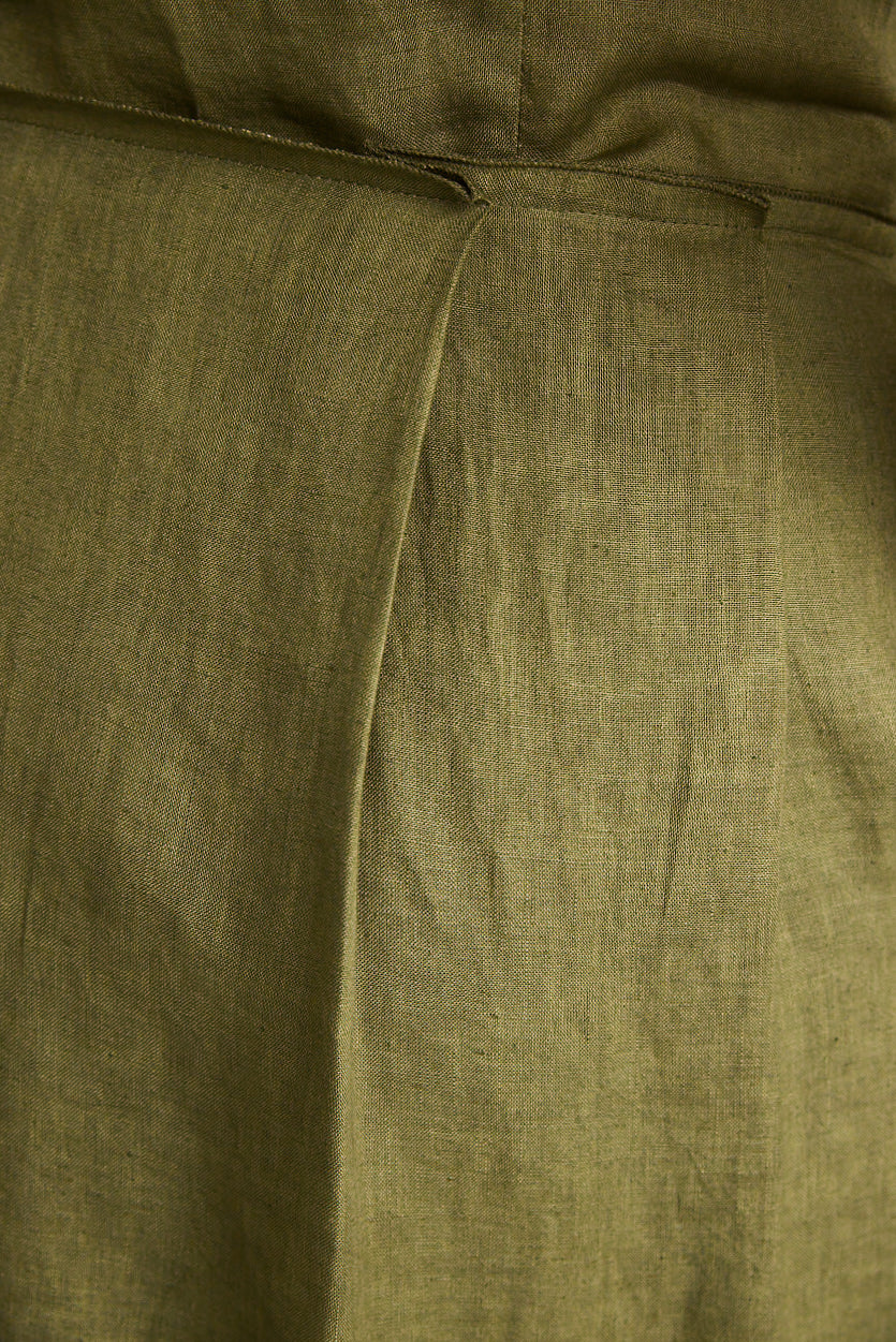 Lilli - Dress - Knee-Length - Olive - Linen