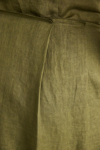 Lilli - Dress - Knee-Length - Olive - Linen