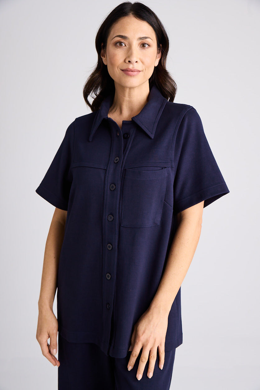 Jacqui - Shirt - Short Sleeve - Navy