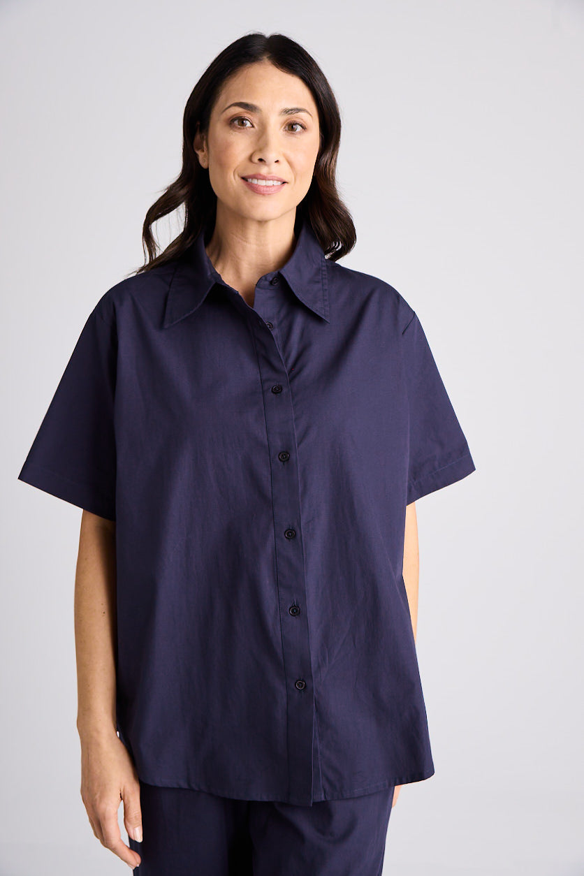 Emma - Shirt - Short Sleeve - Navy