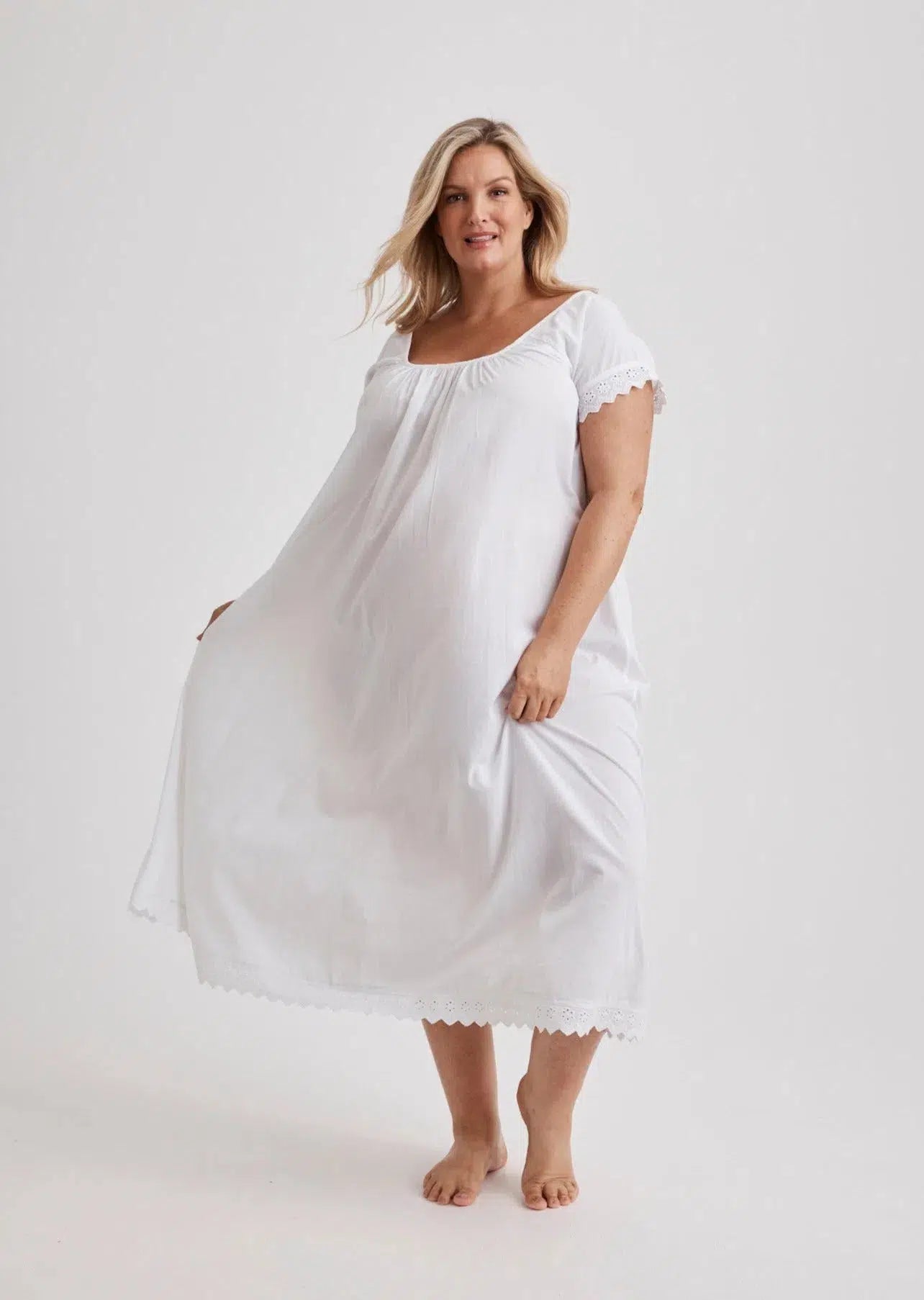 Arianna - Nightie - Long - White-Nightie | XS- | Hank &amp; Hera