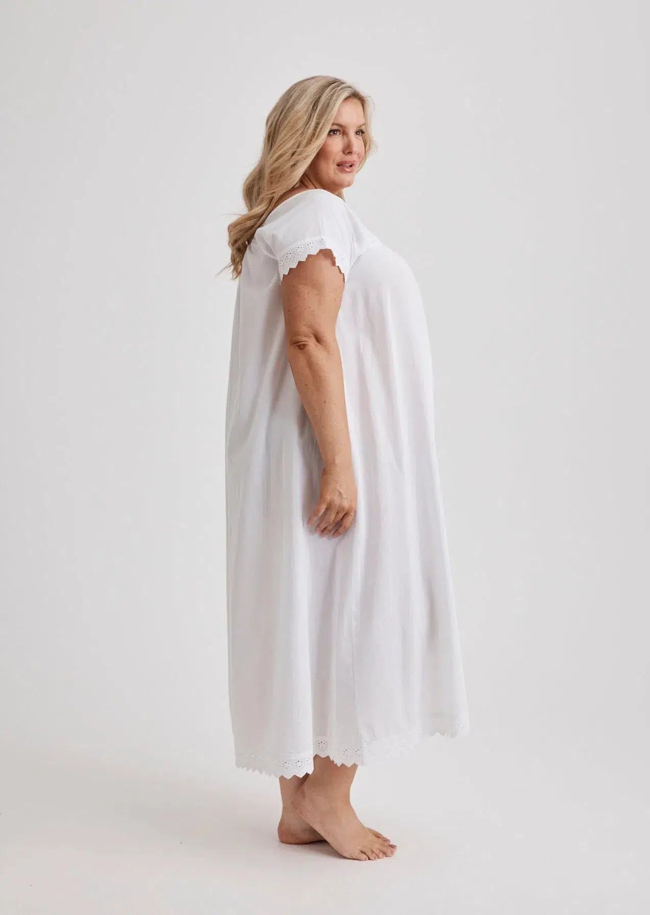 Arianna - Nightie - Long - White-Nightie | XS- | Hank &amp; Hera