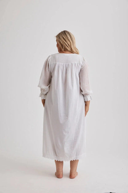 Barbara - Nightgown - Long - White-Nightdress | XS- | Hank &amp; Hera