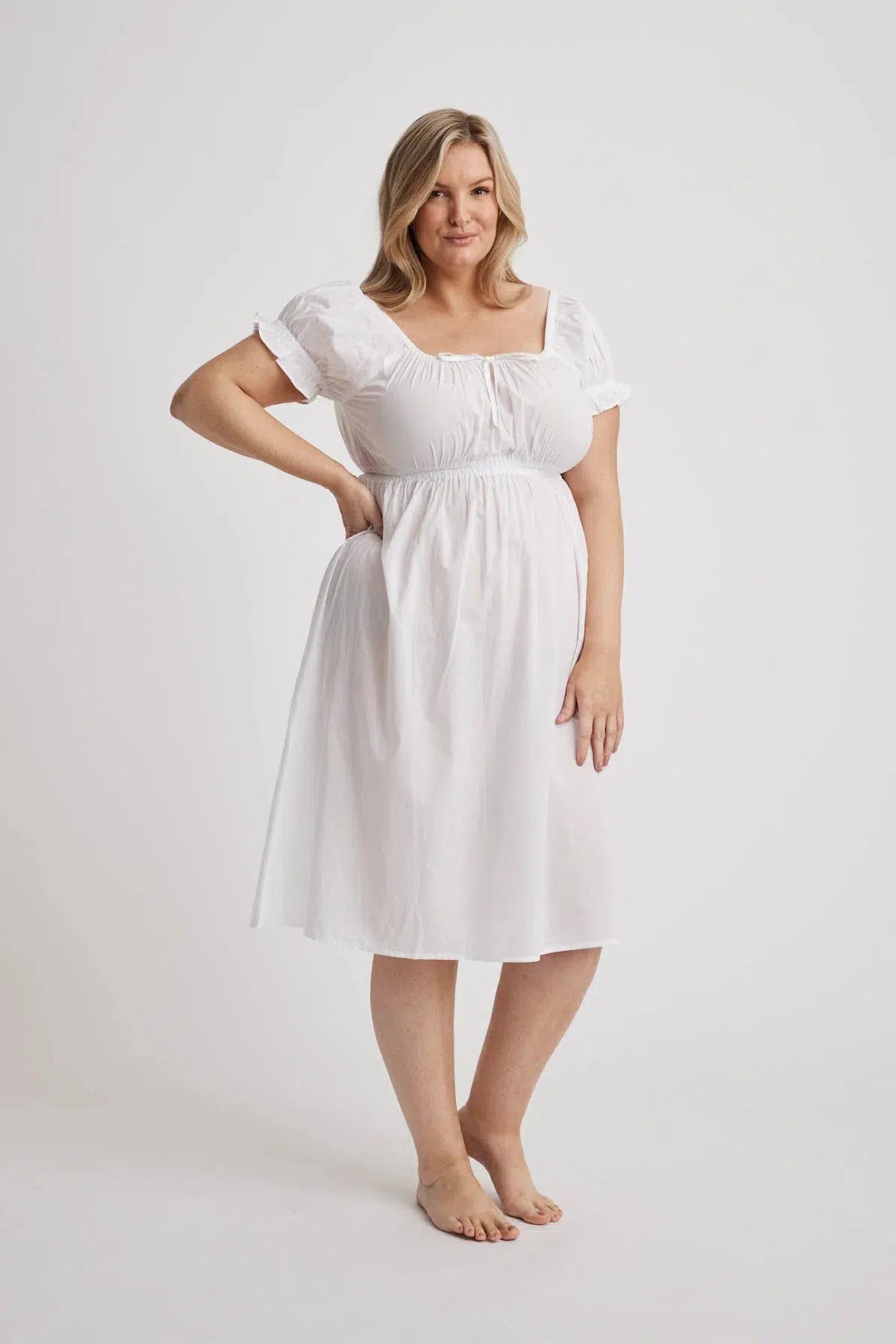 Beverley - Nightdress - Short - White-Nightdress | XS- | Hank &amp; Hera