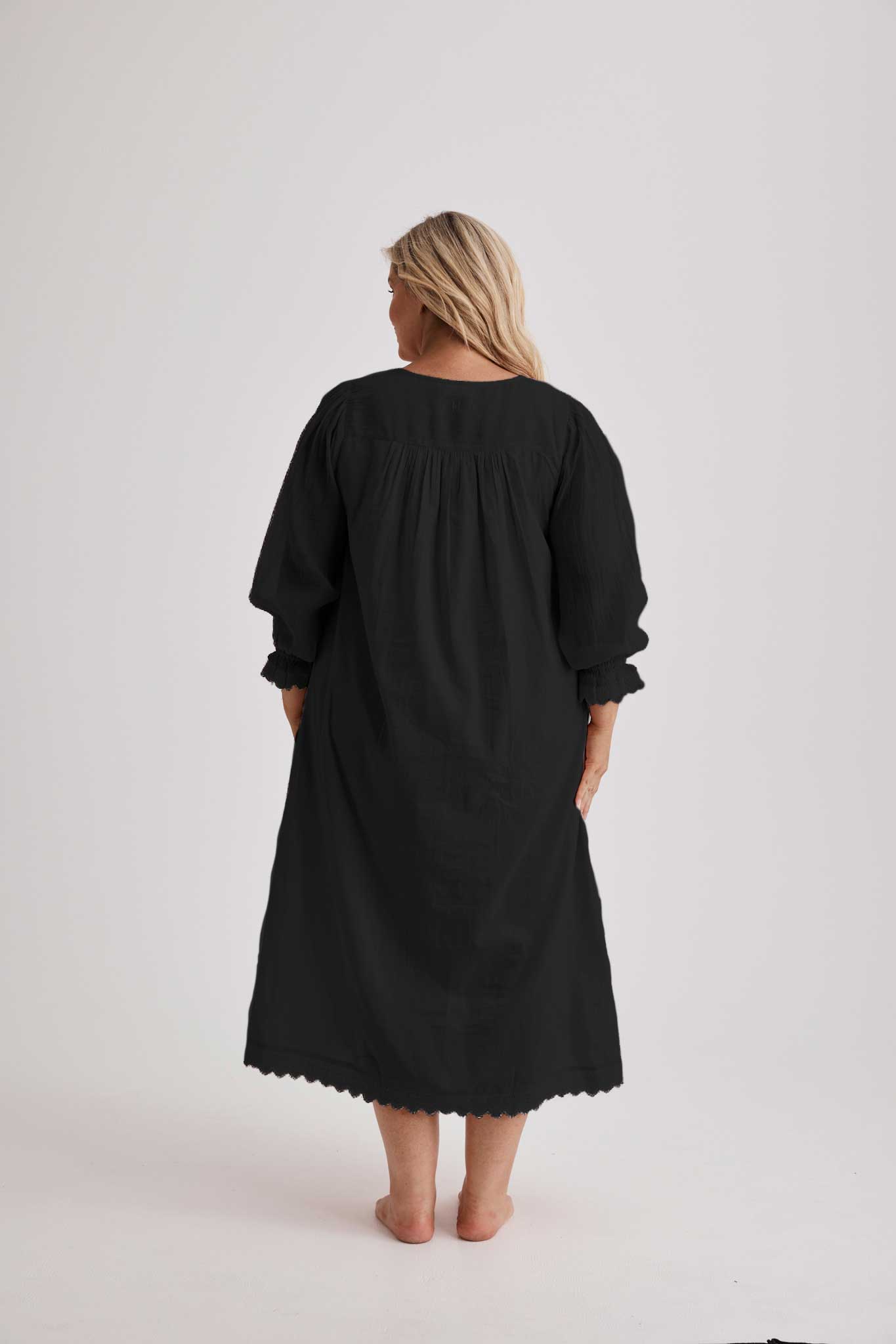 Barbara - Nightgown - Long - Black