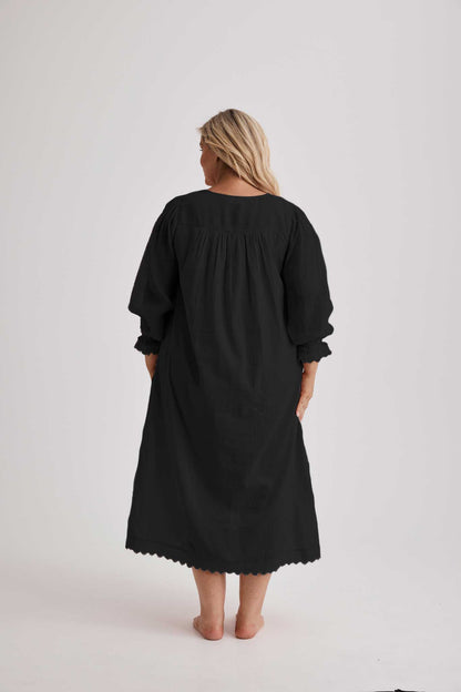 Barbara - Nightgown - Long - Black