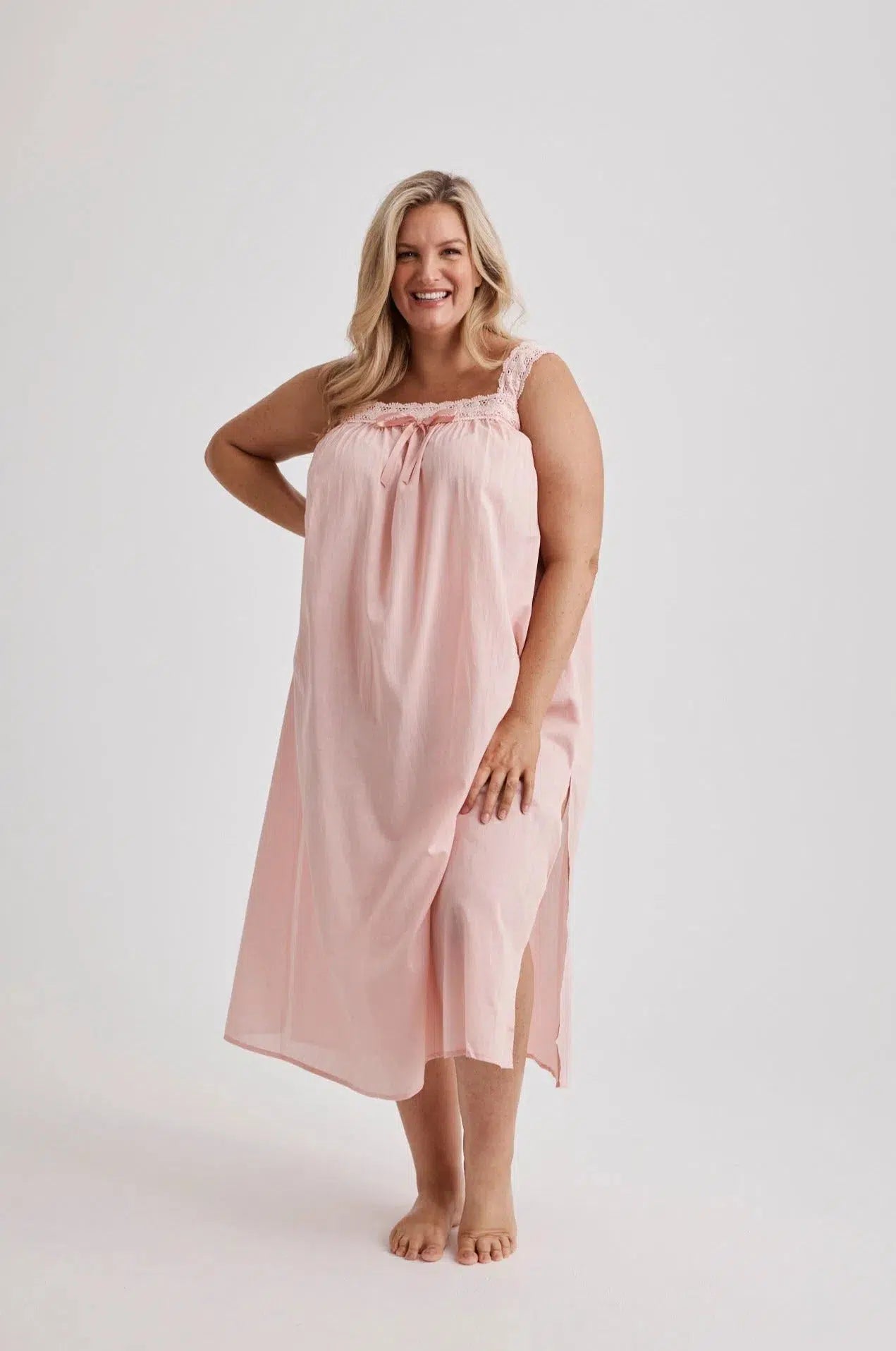 Deborah - Nightie - Mid Length - Pink-Nightie | XS- | Hank &amp; Hera